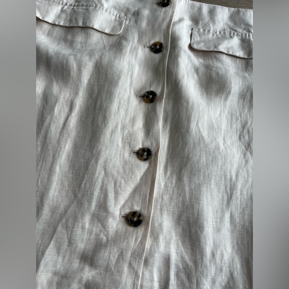 J. Crew Cream Linen Blend Button Down Skirt SZ 22 - Picture 2 of 8